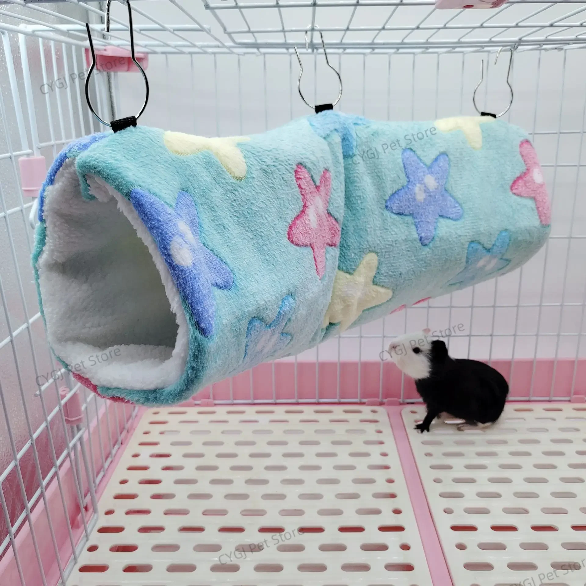 Small Animal Guinea Pig Rat Hammock Hanging Tunnel and Soft Bed Mat for Squirrel Hamster Hideout Cage jaula para hamster