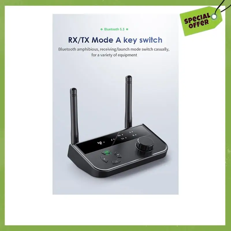 Leading-Multipoint Bluetooth 5.3 Audio Transmitter Receiver 3.5Mm AUX 2 RCA Stereo Music Wireless Adapter For Car TV PC