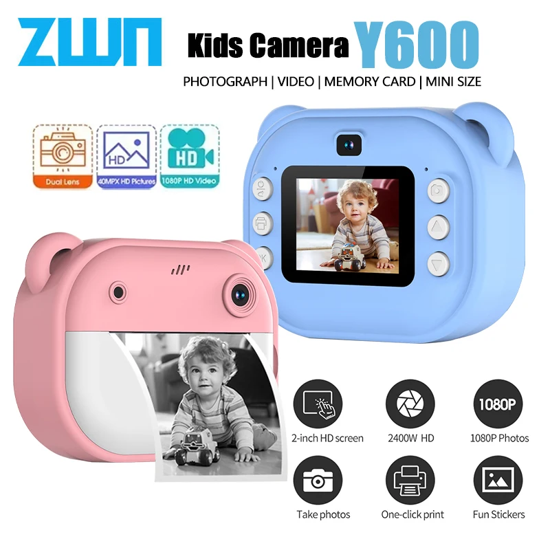 Children Digital Camera Instant Print Toys Thermal Print Camera Instant Photo Printing Camera With Video Function Kids Gifts