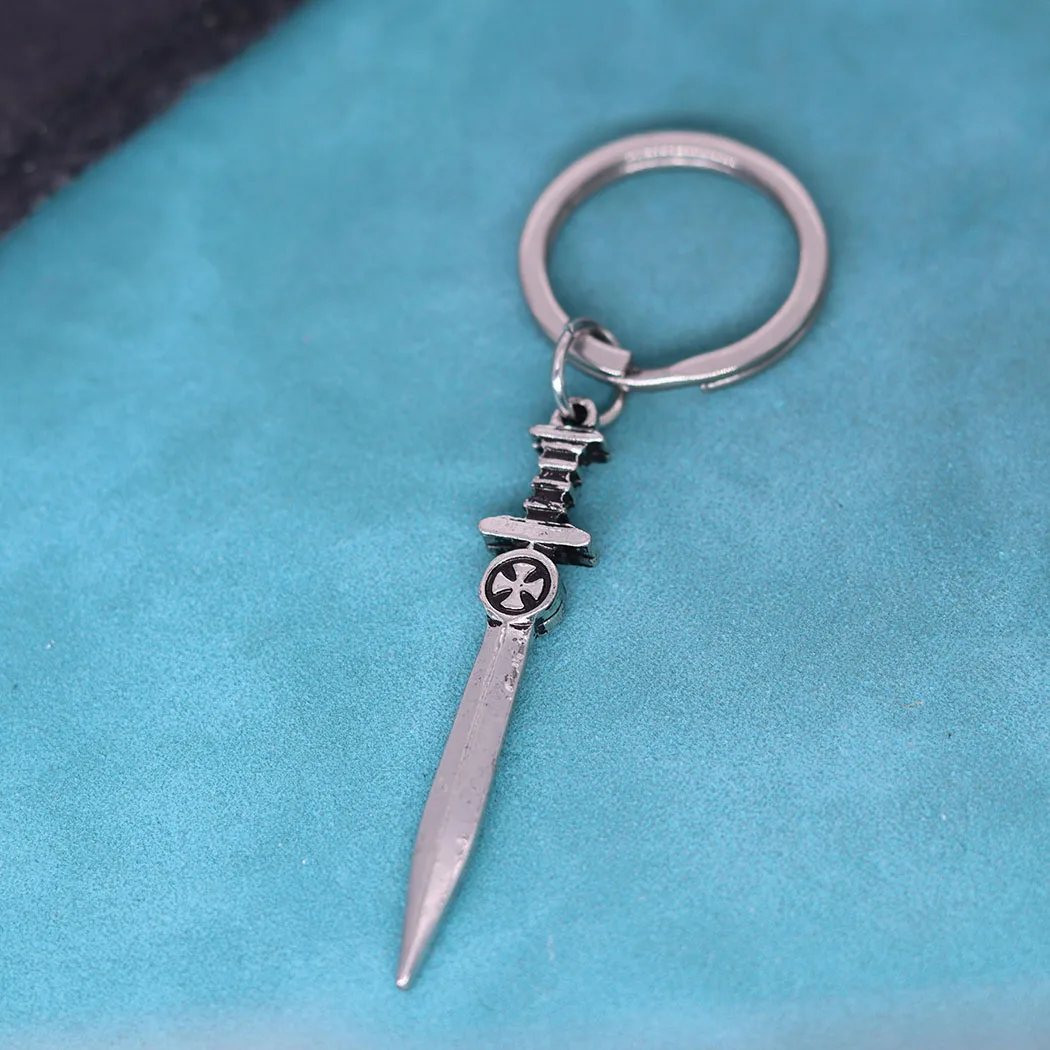 Catholic Military Templar Knights Symbol Keychain Medieval Sword Letter Envelope Opener Soldier Cross Pendant Key Chains - view 4