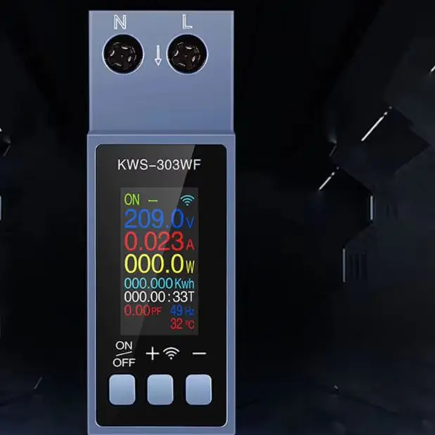 KWS-303WF WiFi For Smart Energy Meter 40A AC For Power Monitor For Din Rail Voltage Current Tester With APP Remote Control