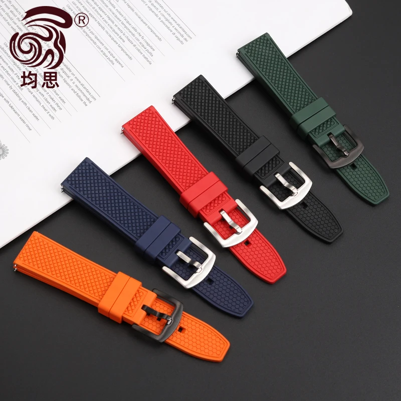 Fluororubber Watch Strap for CIGA Design X Series Hime Gorilla Z Series Sharp Wine Barrel MY McYoung U Blue Planet Rubber Strap