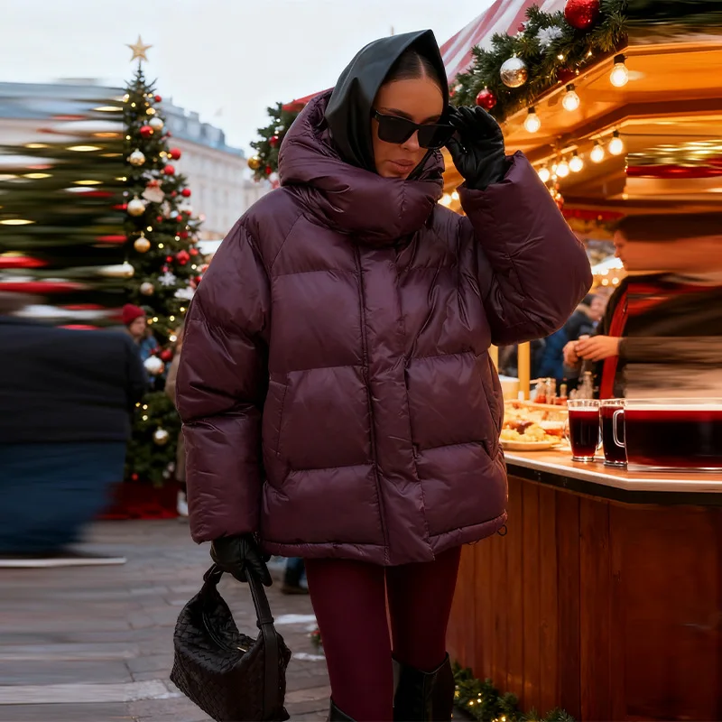 

Temperament Commuting Style Fashionable and Versatile Hooded Long Sleeved Cotton Jacket 2025 Winter New Style