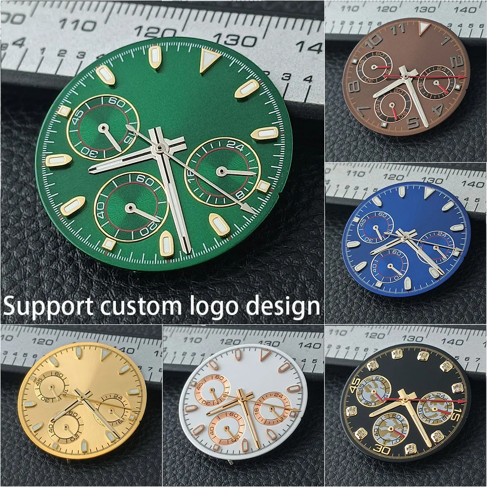 VK63 dial hands, high-quality green glow in the dark 29mm dial, suitable for VK63 movement accessories, support customized logo