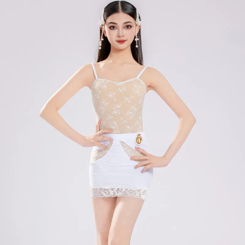 Girls Latin dance New Children's Exercise Table Performance Clothes Spring And Summer Internet Celebrity Training Clothes