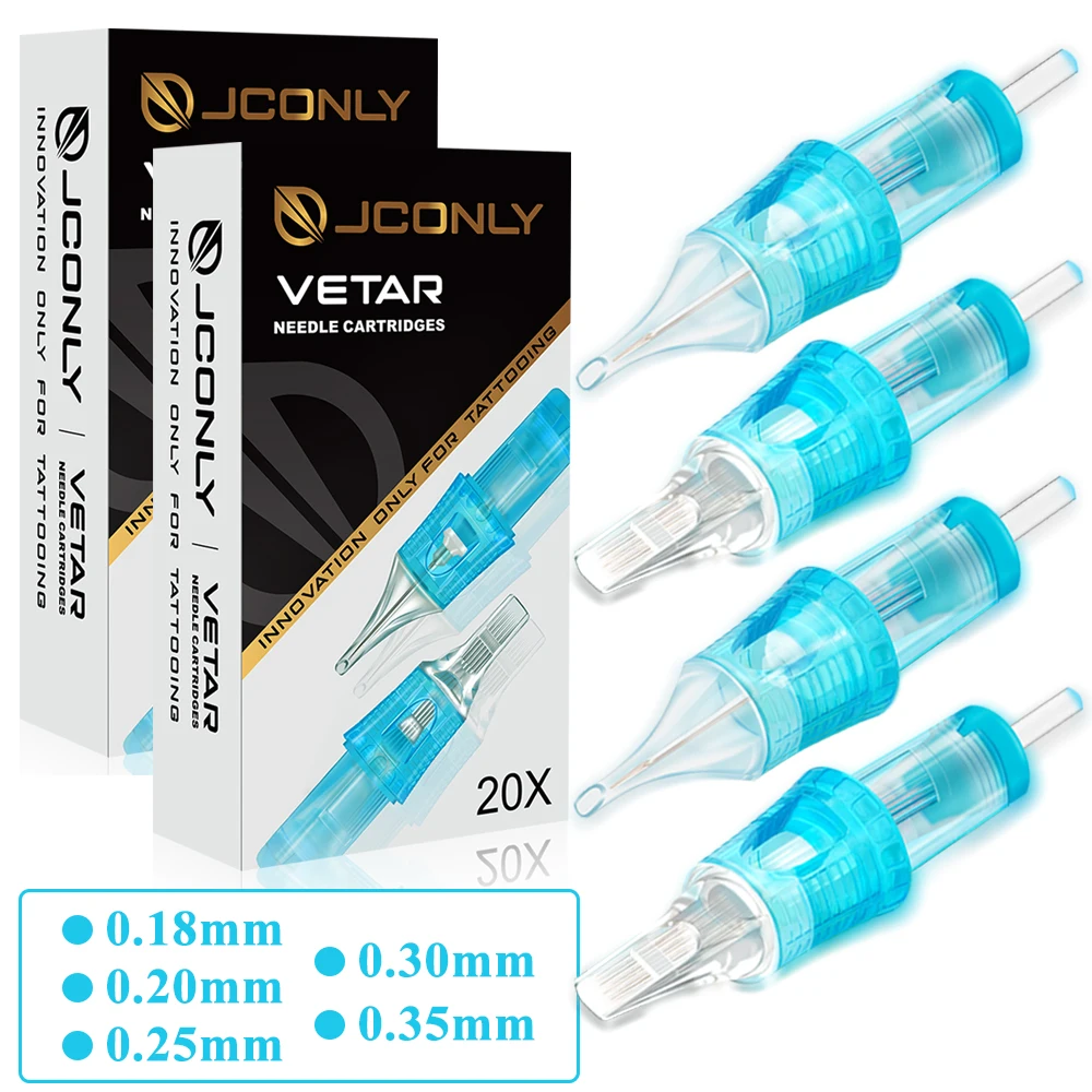

20/10pcs JCONLY VETAR Tattoo Cartridge Needles RL/RS/CM/M Tattoo Cartridges Sterilized Universal Tattoo Needles for Body Art