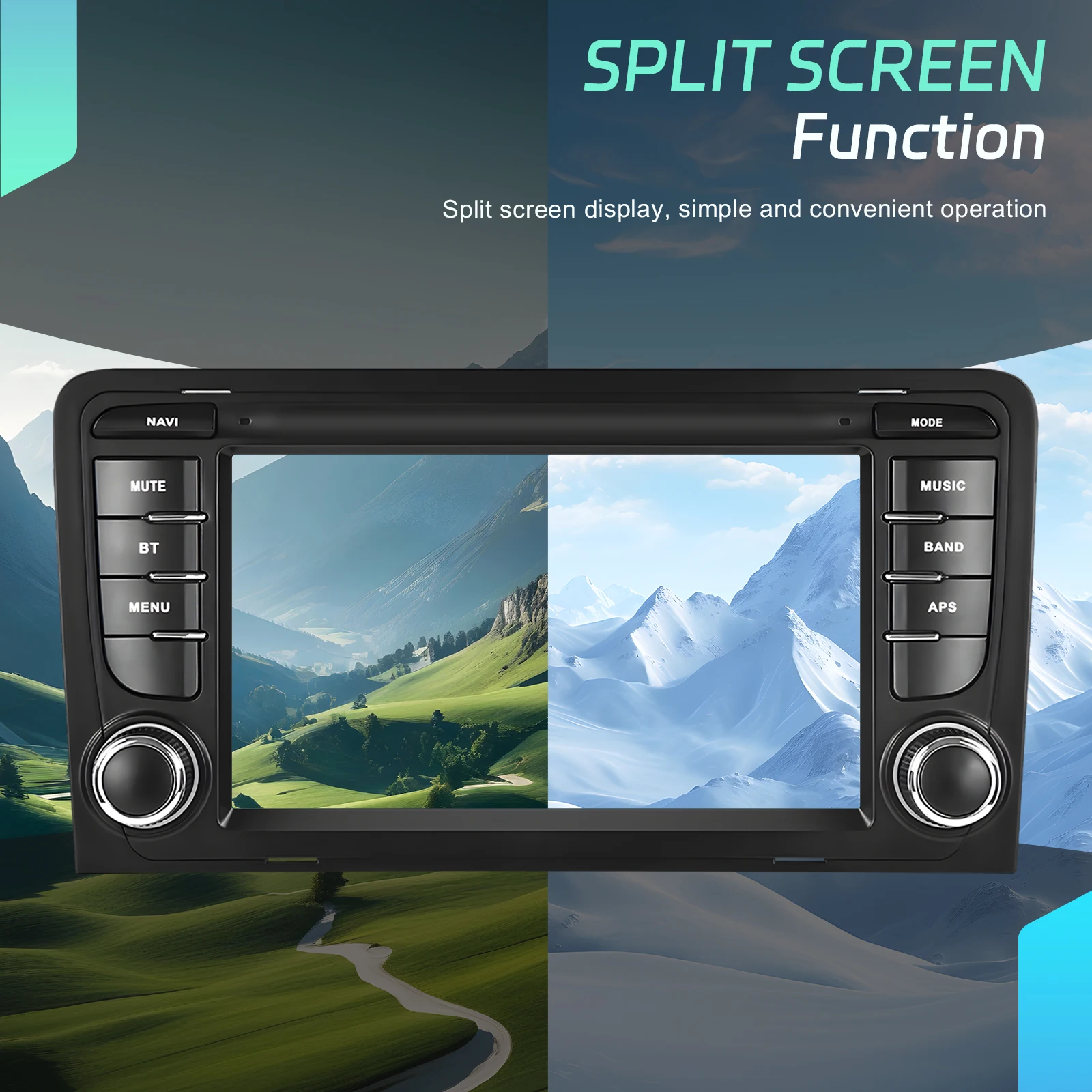 Podofo 7 Zoll 2 Din Autoradio Multimedia-Player für Audi A3 8P/A3 8P1 3-Türer Schrägheck/S3 8P/RS3 Sportback 6+128G HD Kapazitiver Touchscreen Kabelloses Carplay Android Auto Mirror Link Auto-Audiosystem WIFI GPS BT FM/RDS Autoradio Stereo – Detail 18