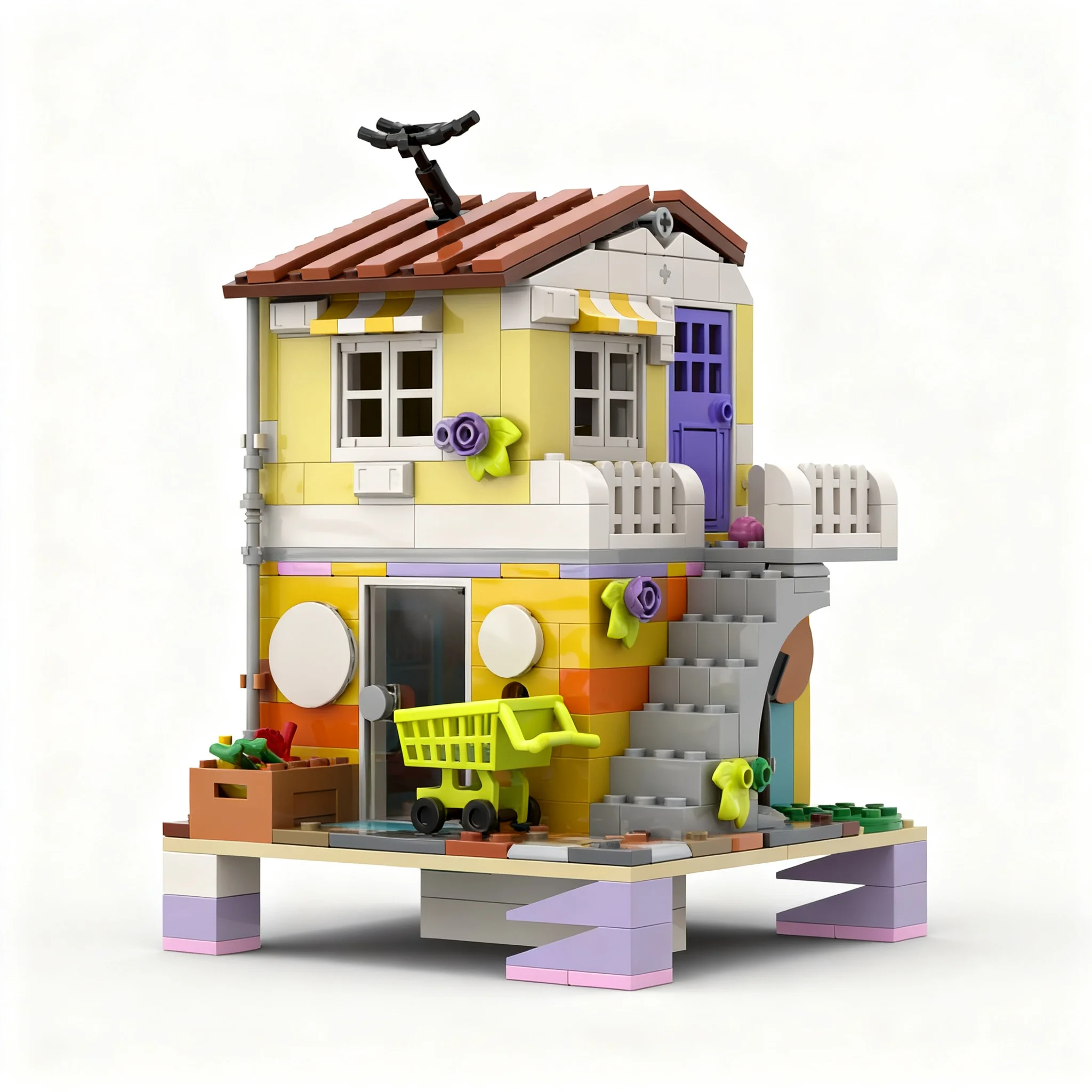 447pcs MOC Modular Buildings Little Grocer - Riviera Extension Model Building Blocks Architecture Toy Christmas Gifts 3D Art