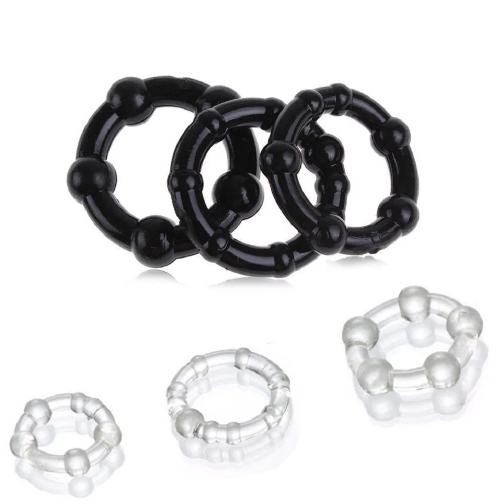 3Pcs-Set Penis Rings Delay Ejaculation Adult Sex Toys For Man Sex Products Goods Retarded Ejaculation Cock Ring Male Intimate