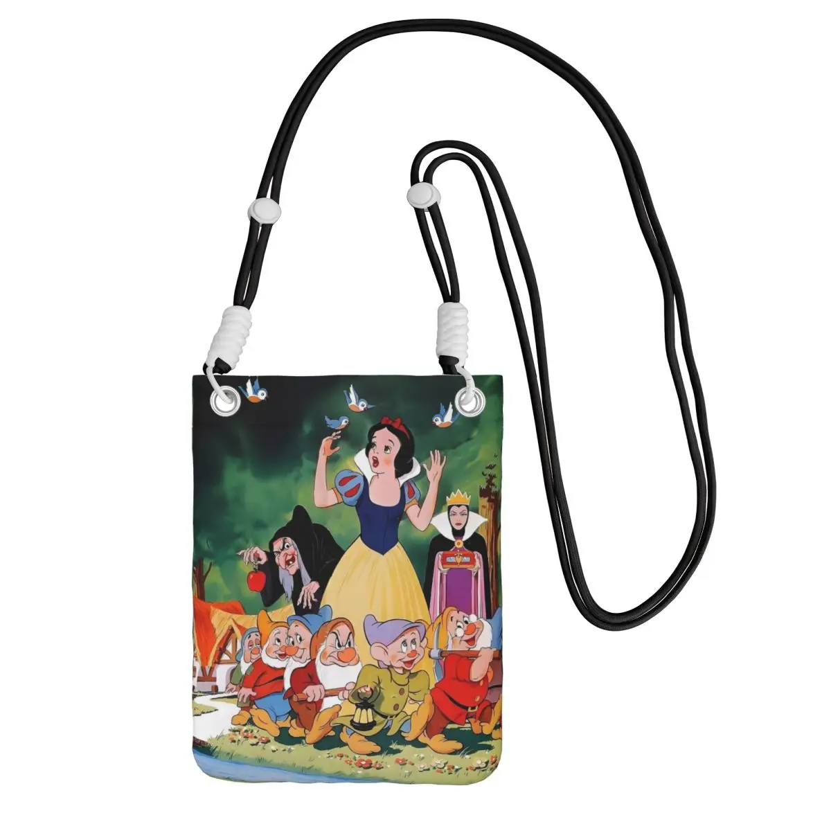 

Custom Snow White And The Seven Dwarfs Carry A Mobile Phone Bag Diagonally Women Men Animation Mobile Phone Bag Phone Pouch