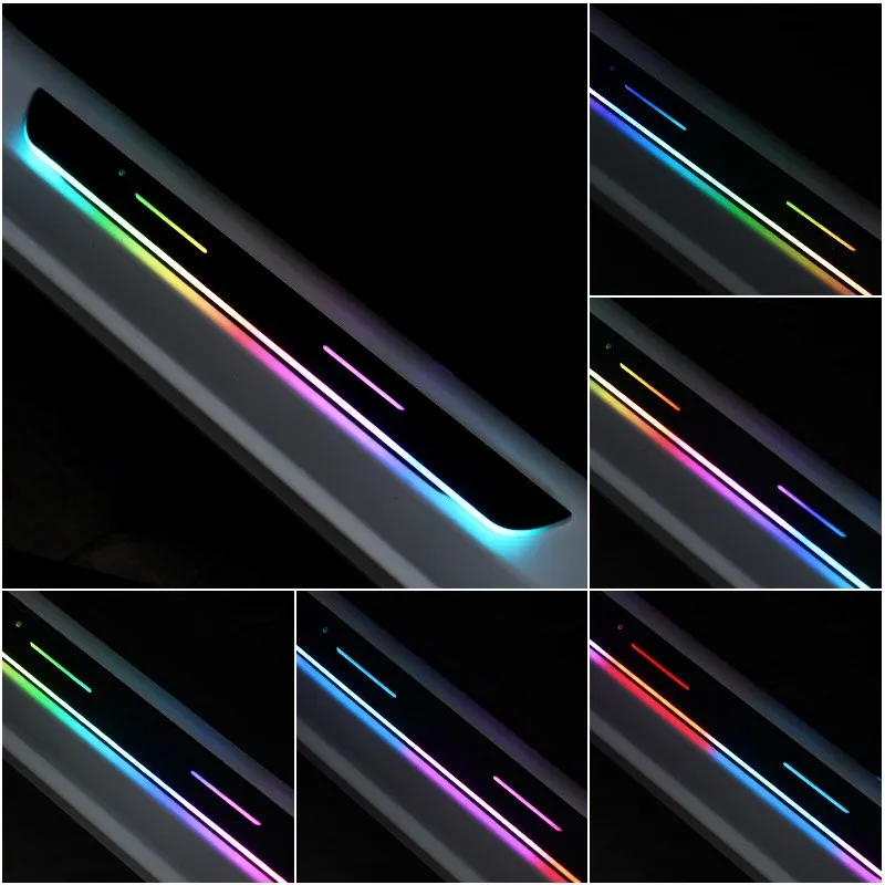 

4PCS For car Wireless LED Welcome Pedal Threshold Light passage Atmosphere lamp Adjustable color changing mode