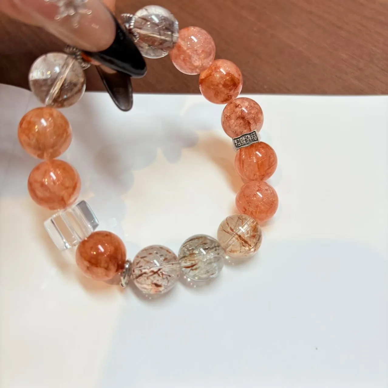 Natural Black Crystal Super, White Crystal Sugar Cube, Glue Flower, Crystal Bracelet Fashionable Original Design