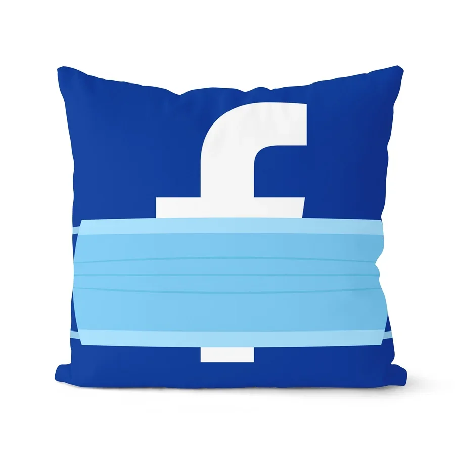 Facebook Youtube Social App with Mask Cushion Cover Home Decor Snapchat Instagram Polyester Throw Pillows Home Decor Pillowcase