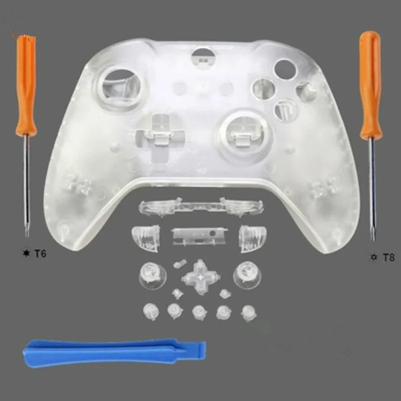 

For Xbox One S Slim Controller Replacement Full Set Housing Shell Case Buttons Faceplates ABXY Buttons RB LB Bumpers 3.5mm Jack