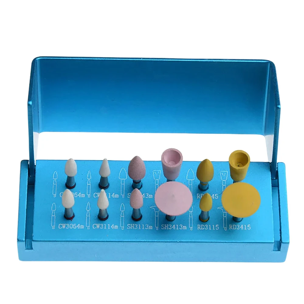 12 Pcs/Kit AZDENT Dental Diamond Ceramic Grinder Rubber Polisher for Composite Materials Porcelain Zirconia Dentistry Polishing