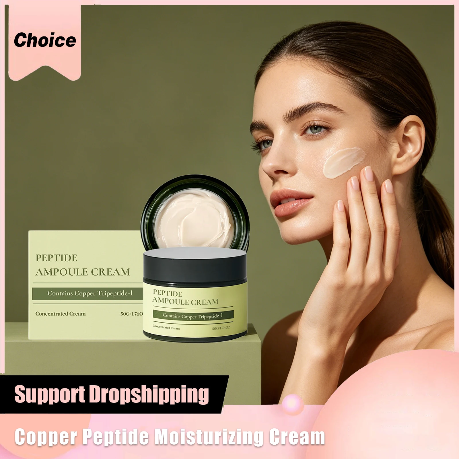 Crema Facial con Péptidos de Cobre Ghk-Cu, Antiarrugas, Reduce las Líneas Finas, Aumenta la Elasticidad de la Piel, Hidratante