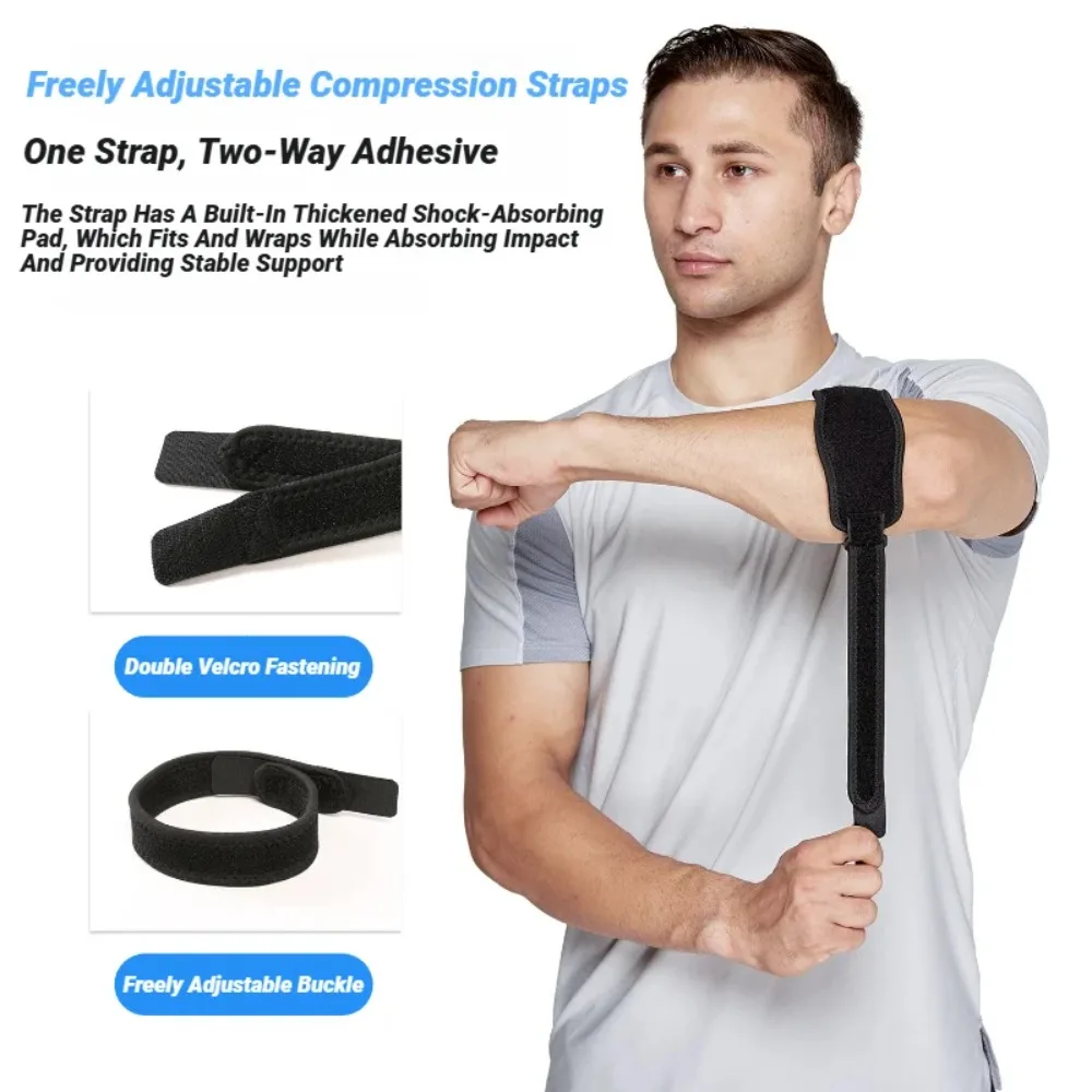 Elbow Brace for Tennis Golfer Badminton Sports Protection Adjustable Arm Band Compression Pad Tendonitis Pain Relief Men Women view 4