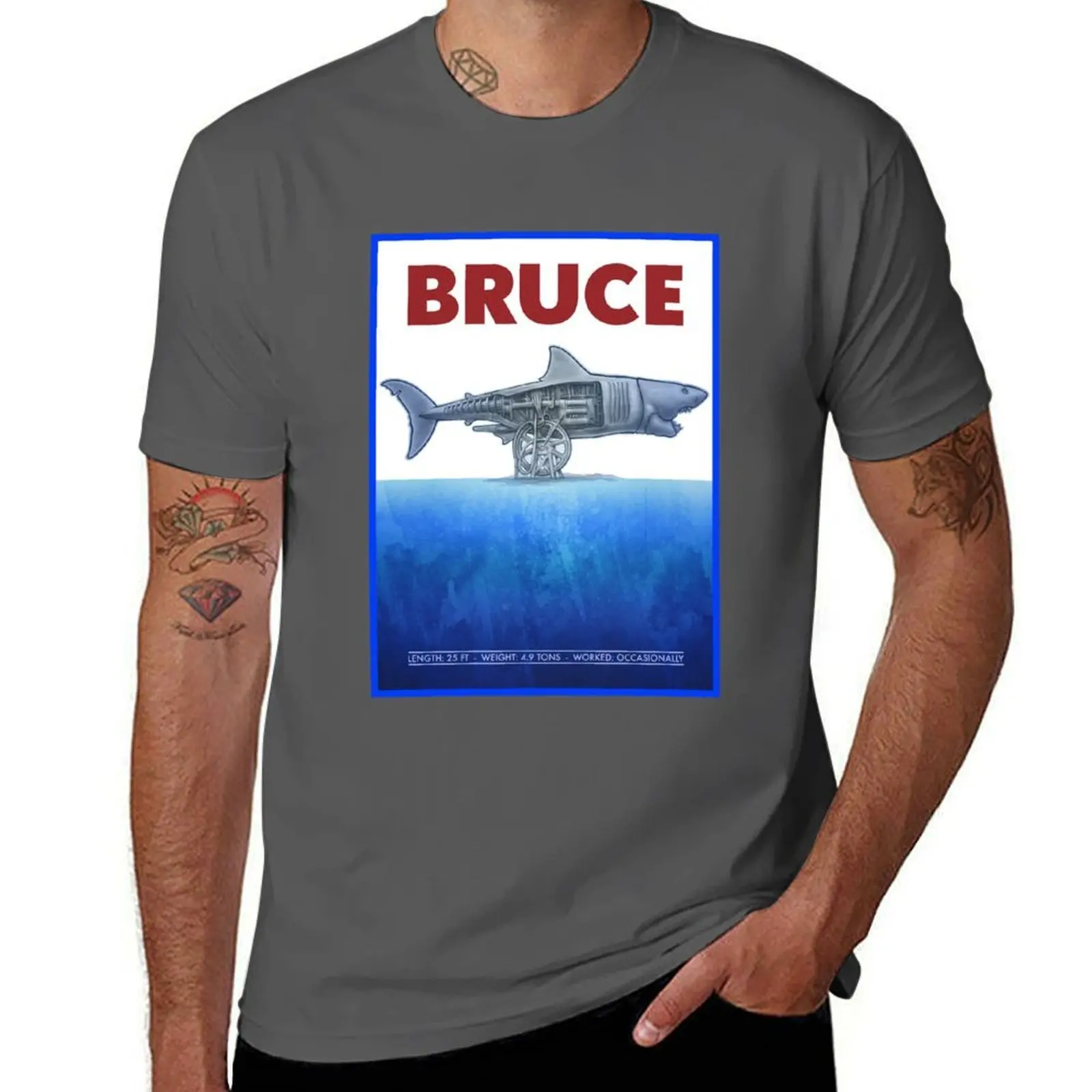 Camiseta con estampado de Jaws: Bruce el tiburón, camiseta para uso diario