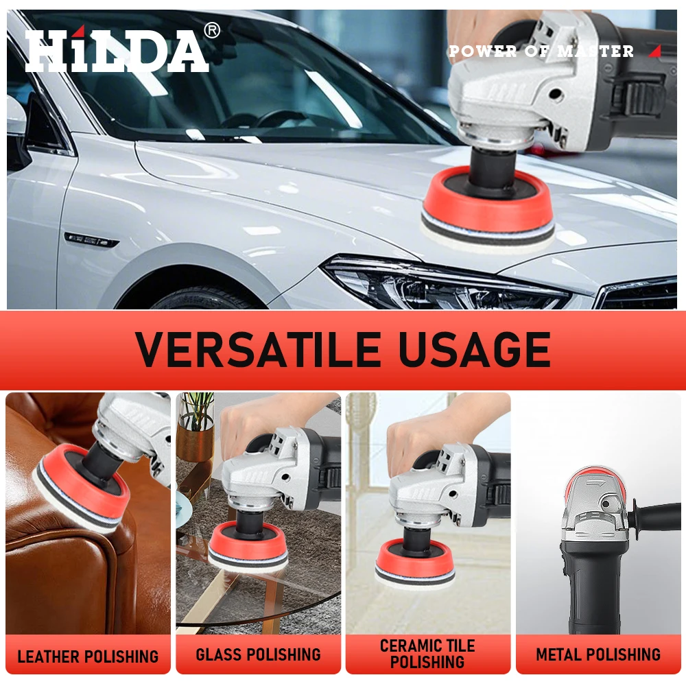 HILDA Adjustable Car Electric Polisher 3 Inch Waxing Machine Car Furniture Automobile Car Polishing Polishing Power Tools
