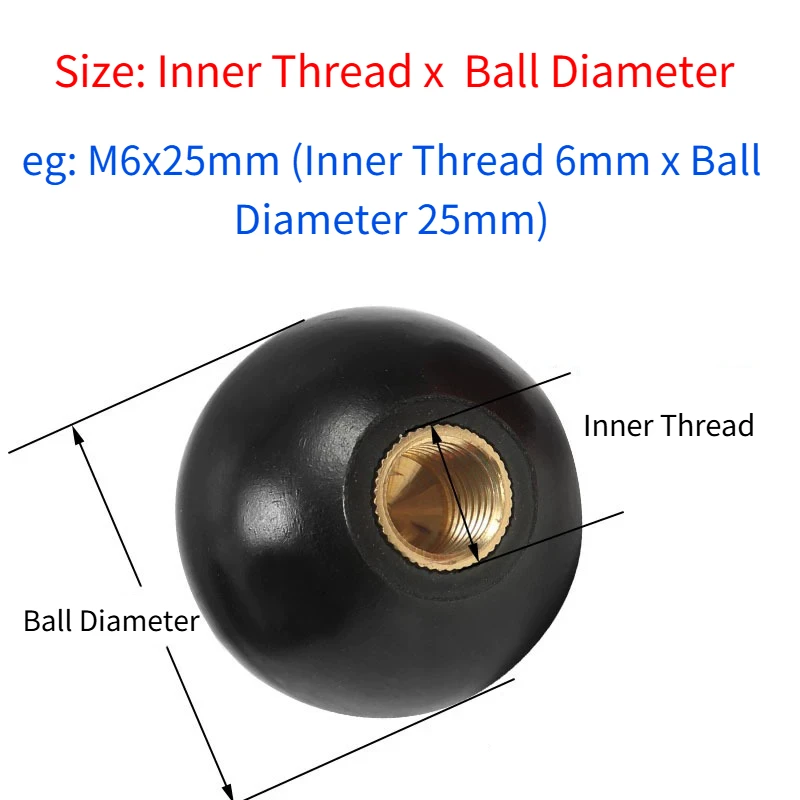 4pcs Black Red Round Ball Handle Ball Knobs Bakelite Lever Knob Grip Handles Of Furniture Or Machine Tool Replacement