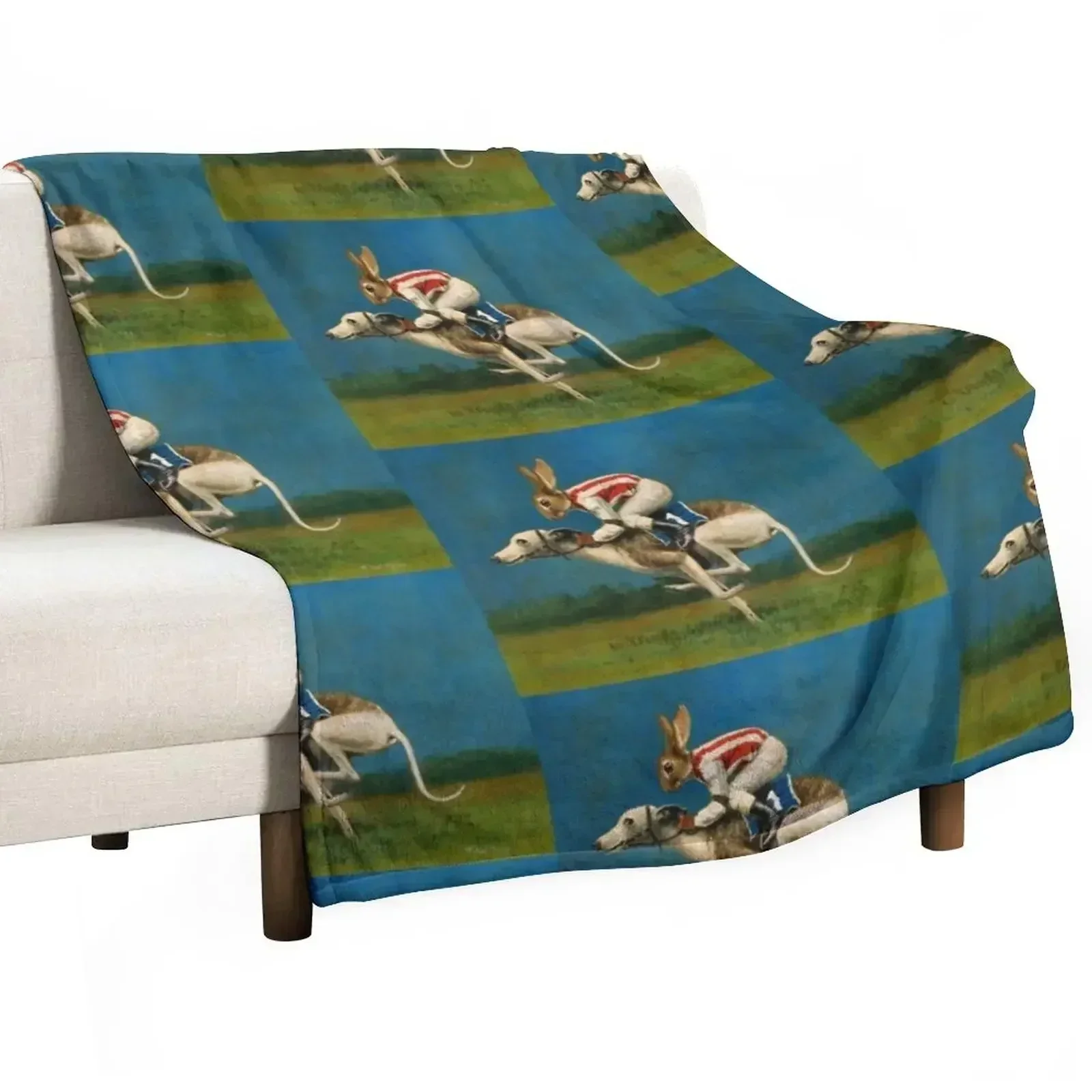 Whippet Racer Throw Blanket Flannels Furrys Decorative Sofa Soft Plush Plaid Beach Soft Plaid Blankets