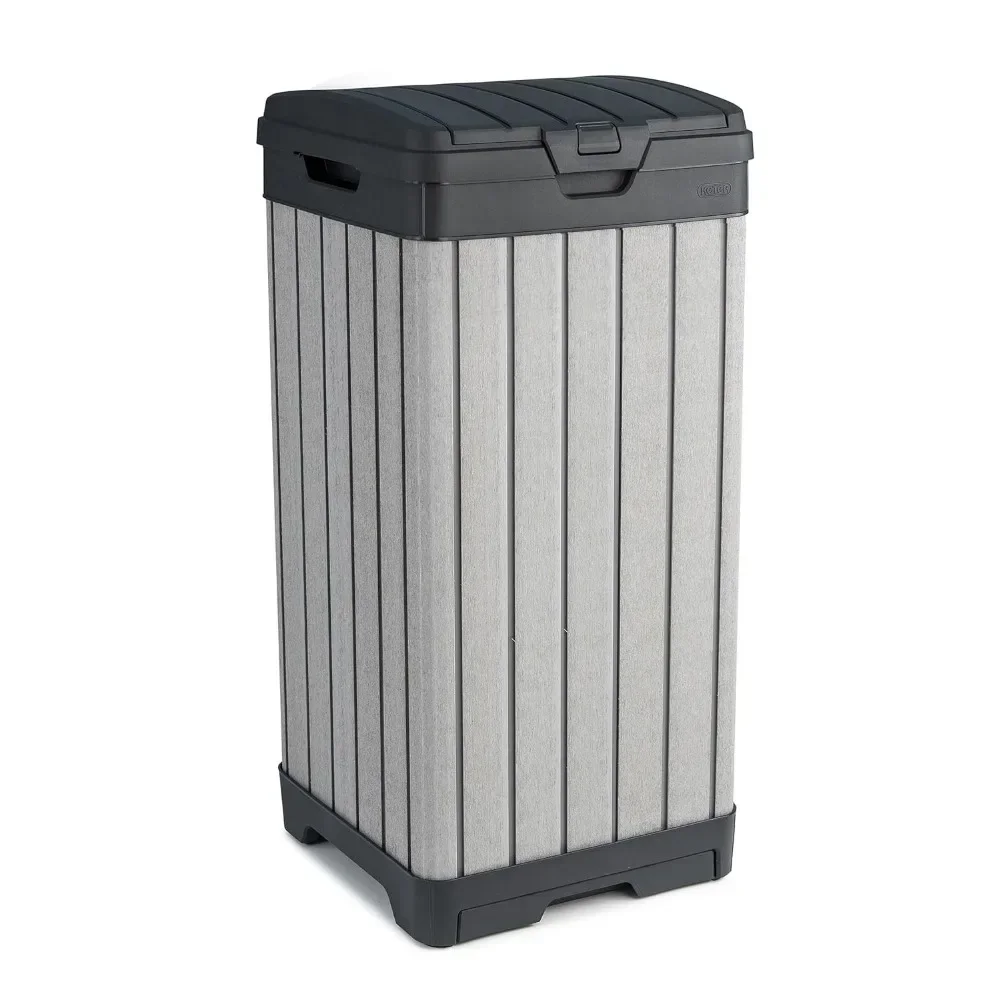 

Trash Can with Lid and Drip Tray for Easy Cleaning-Perfect for Patios, Kitchens, and Outdoor Ente