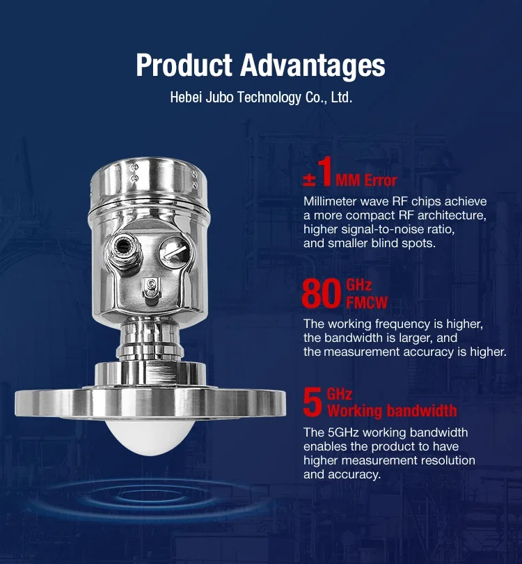 80GHz Radar Level Sensor radar sensor level gauge  for Cement Silo Level Measurement