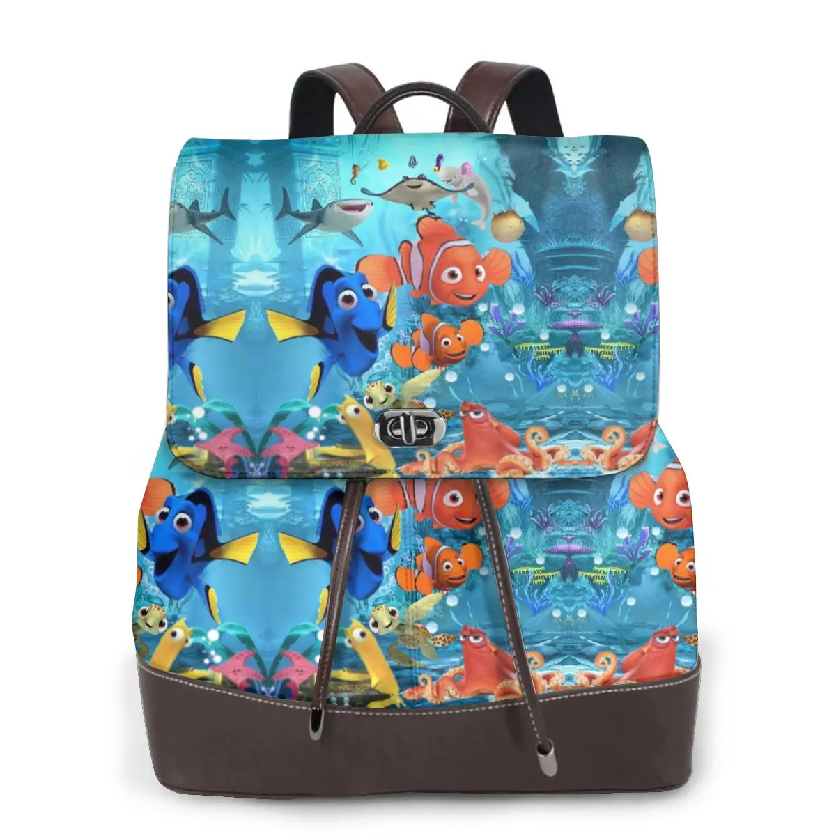 

New Women's Multifunction Finding Nemo Dory And Nemo Backpack Casual Leather School Bag For Girls Fashion Travel Shoulder Bag