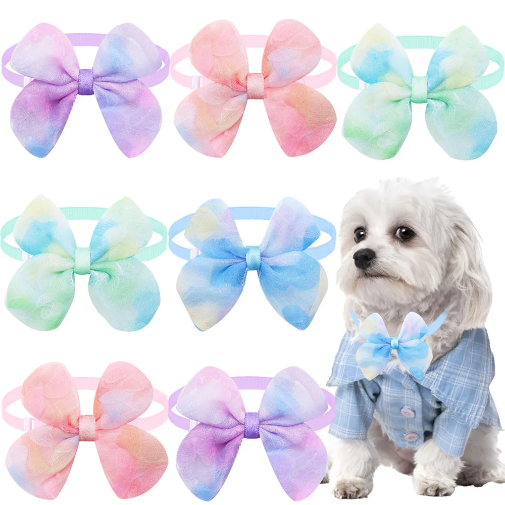 

50pcs Cute Small Dog Cat Bowties Summer Pets Dogs Bow Tie Necties Fashion Adjustable Dog Puppy Grooming Products For Small Dogs