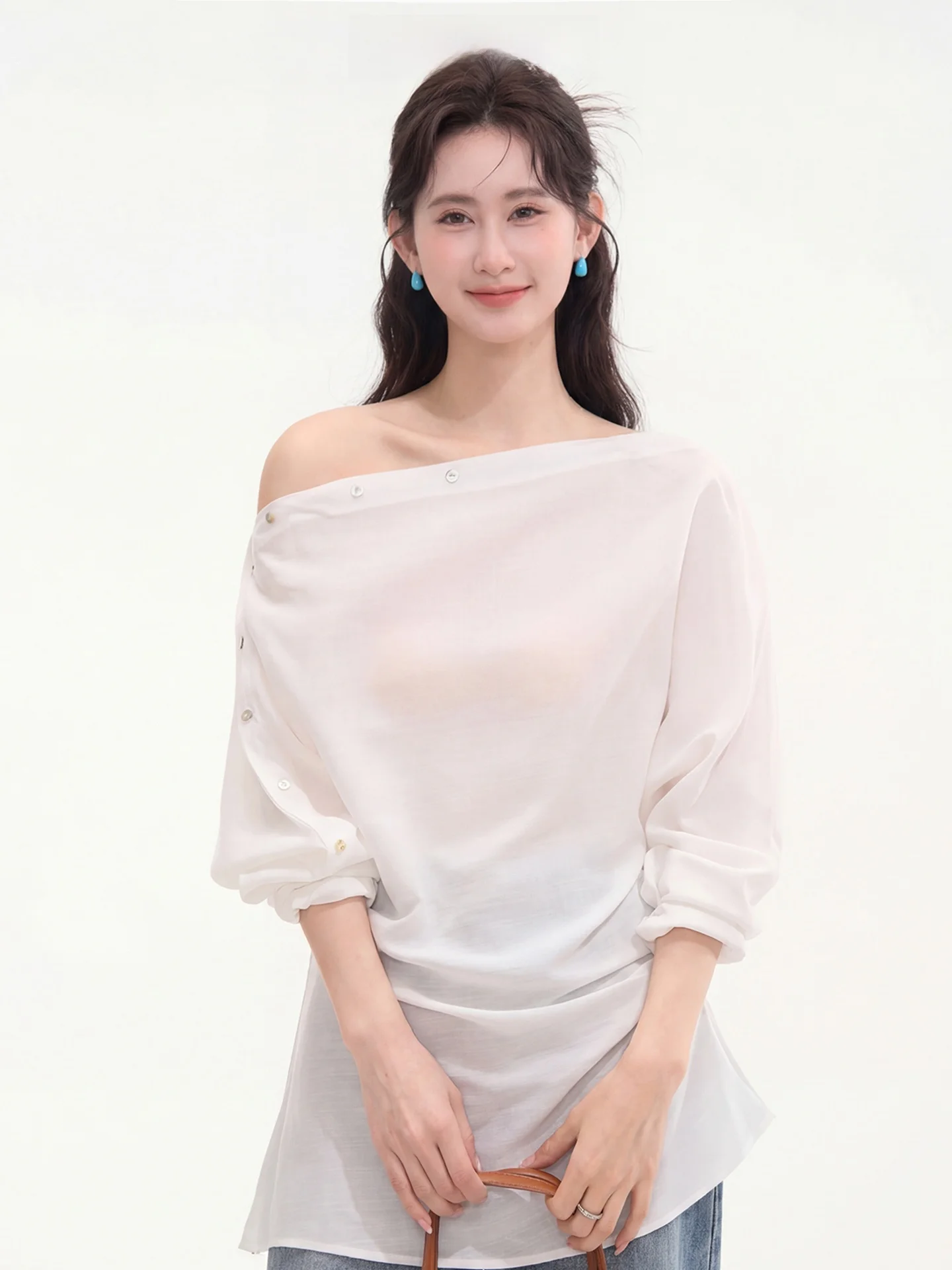 

Heme Window Flower Field Button up Shirt Women's Casual Style Loose Linen Long Sleeve Shirt Elegant Quality Spring Fashion