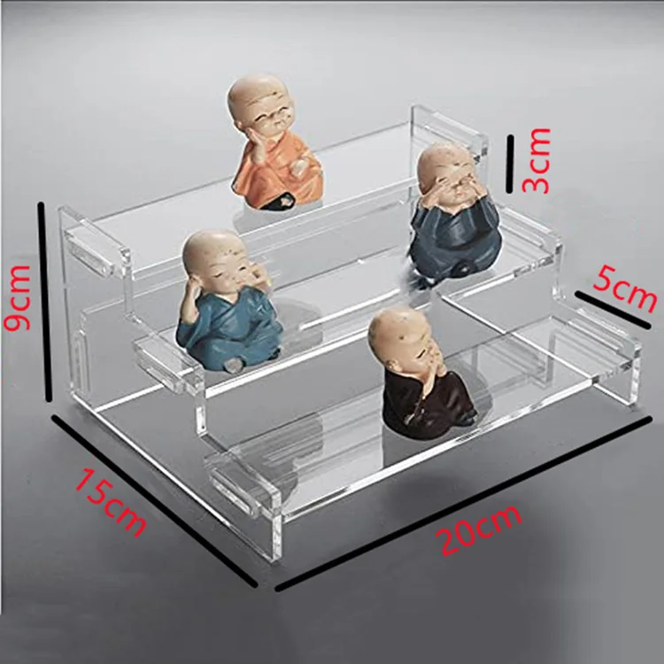 

Transparent Acrylic 3 Layers Display Frame Ladder Jewelry Showcase Props Blind Box Party Cupcake Chocolate Storage Rack