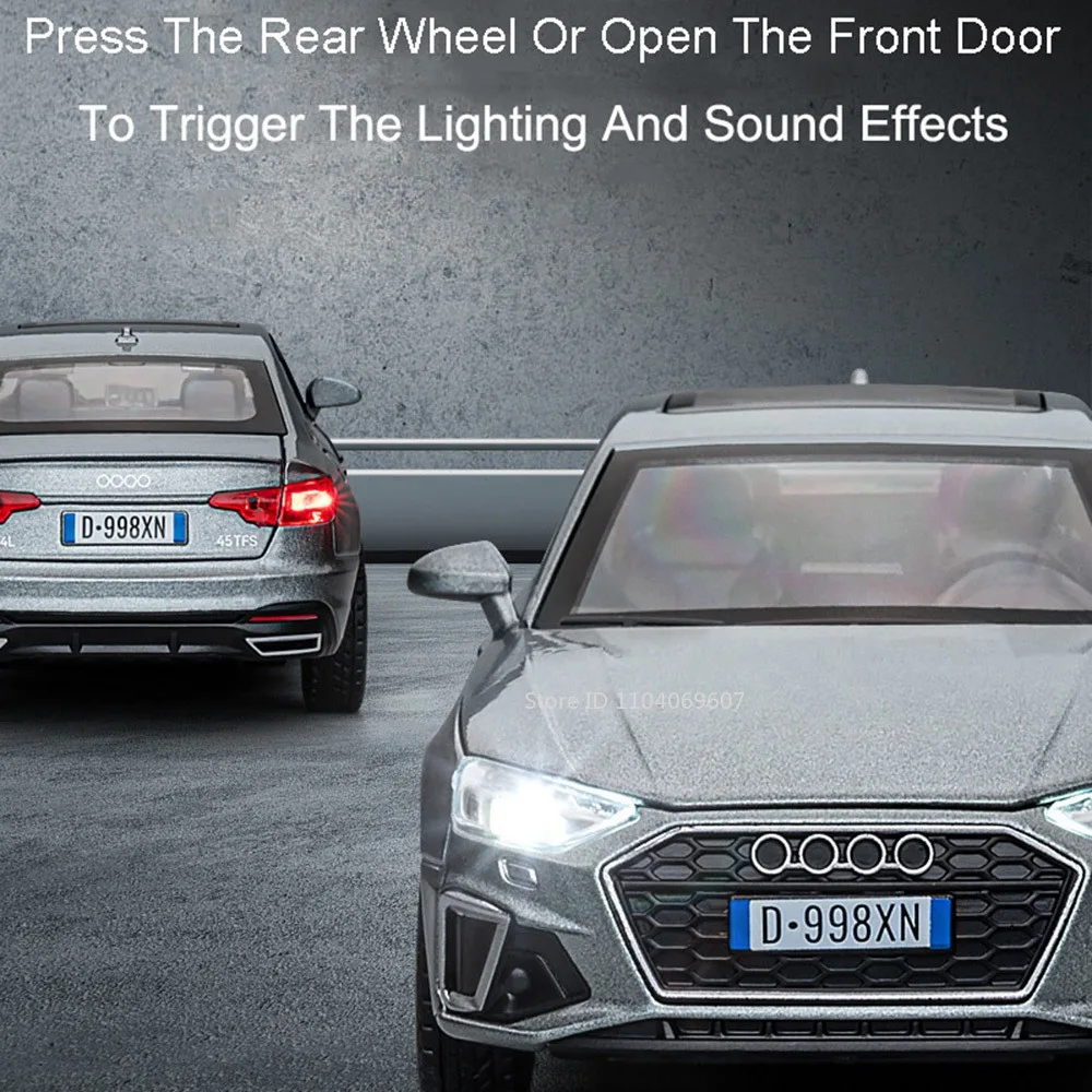 1:32 A4 미니어처 모델 장난감 자동차 합금 다이캐스트 RS7 스포츠백 모델 사운드 라이트 풀백 도어 열림 장식 장난감 어린이 선물