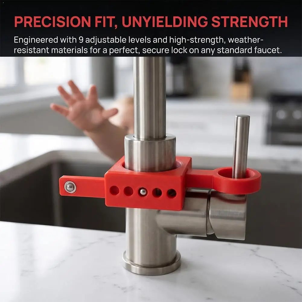Universal Faucet Handle Lock Cat Proof Design Prevent Flooding Double Sink Faucet Handle Lock Anti-Slip