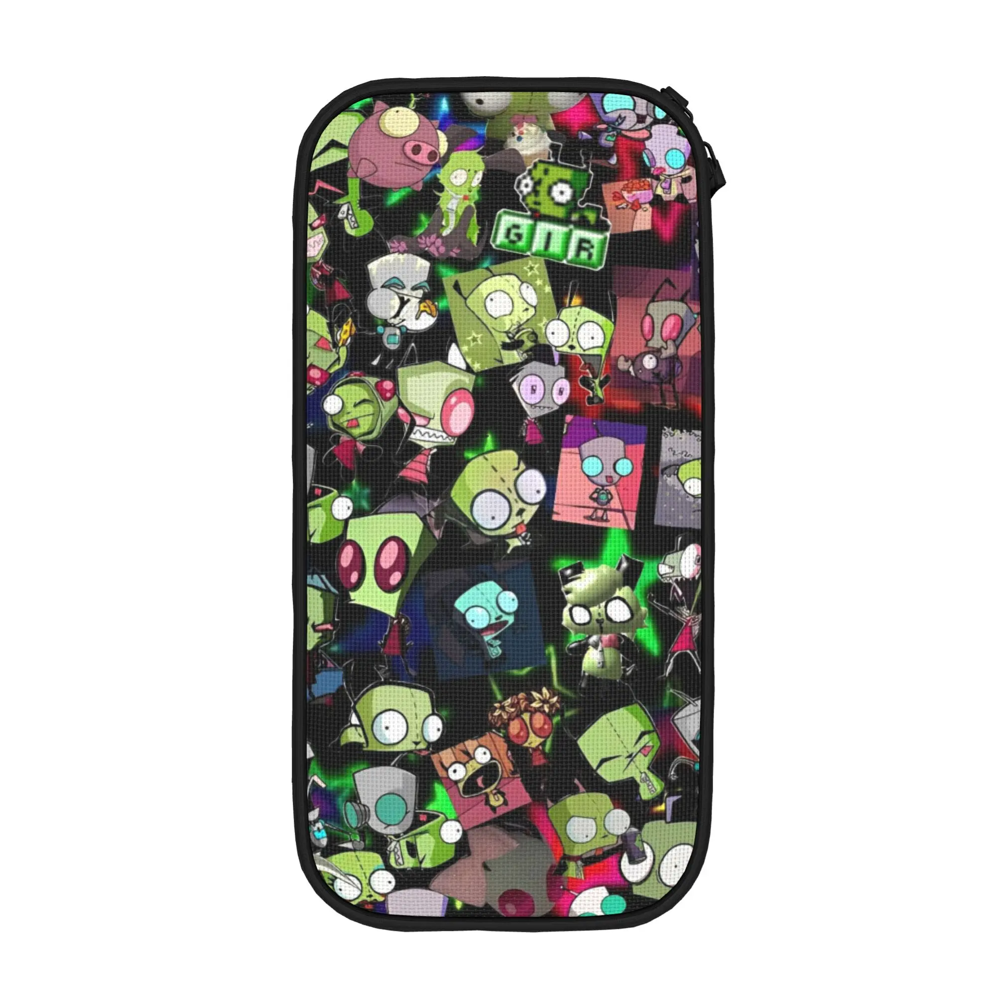 New Invadered Cartoon GIR Zims Pencil Cases Pencil Pouch Pen for Student Large Storage Bag Students School Zipper Stationery