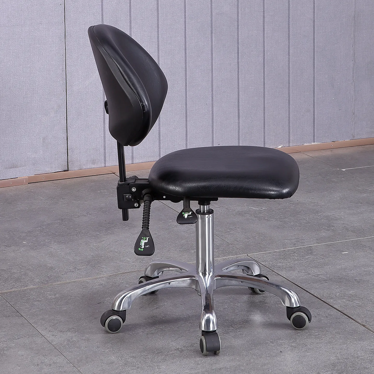 Saddle Chair Explosion-Proof Beauty Stool with Wheels, Backrest, Rotating, Adjustable Height, Hairdressing, Nail Art Chair,