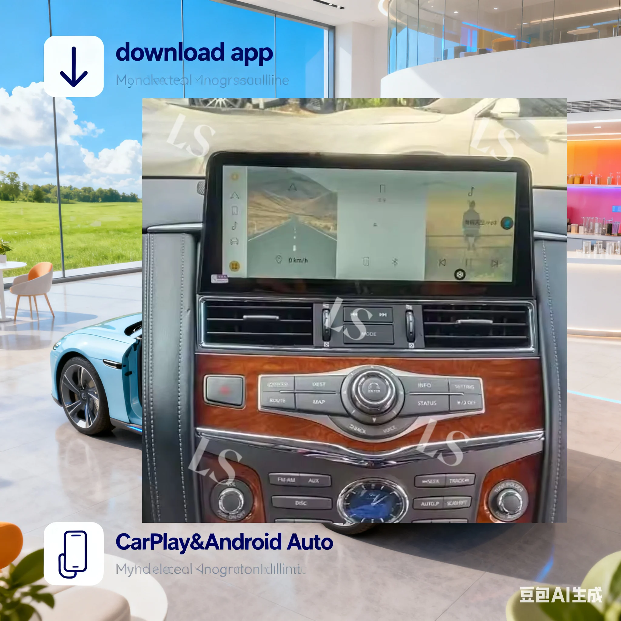 12.3″ Android 14 Car Radio For Nissan Armada Patrol Y62 Infiniti QX56 QX80 2010-2020 Touch Stereo Screen GPS Navigation Carplay
