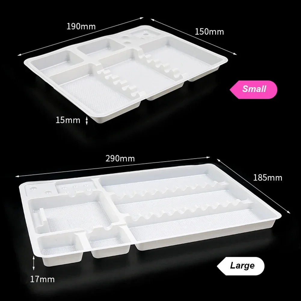100Pcs Plastic Tattoo Makeup Dentist Mouth Mirror Tweeze Storage Plate Consumable Disposable Dental Instrument Organizer Tray