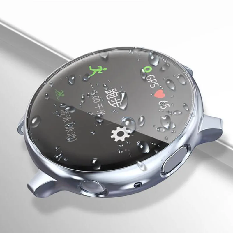 Silicone Soft Full Screen Glass Protector Case Shell Frame For Samsung galaxy watch active 2 40mm 44mm active2 Protective Cover