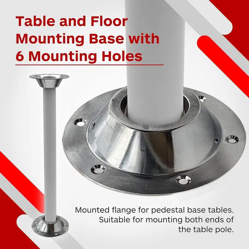 RV Table Base Aluminum Pedestal Flange Mount RV Table Mount with Screws Table Leg Pedestals Replacement RV Hardware for Camper