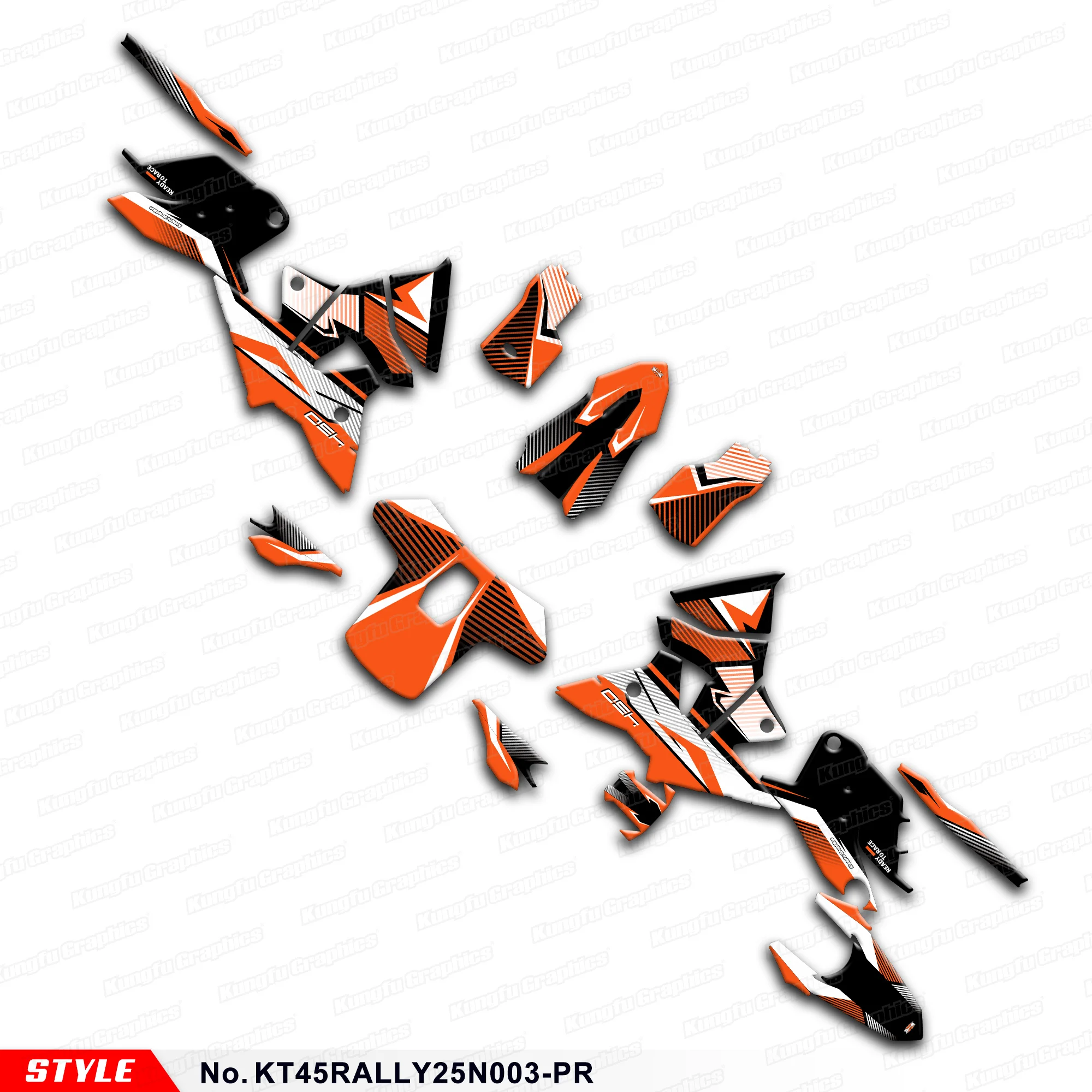 JY RACING Custom Graphics Decal Kit Wrap Sticker for 2025 2026 2027 KTM & Husqvarna 450 RALLY, Rebuild, KT45RALLY25N003-PR