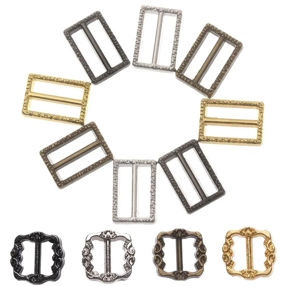 20/40pcs High quality Girls  Mini Ultra-small  Bags Accessories Diy Dolls Buckles Tri-glide Buckle Pattern Belt Buttons
