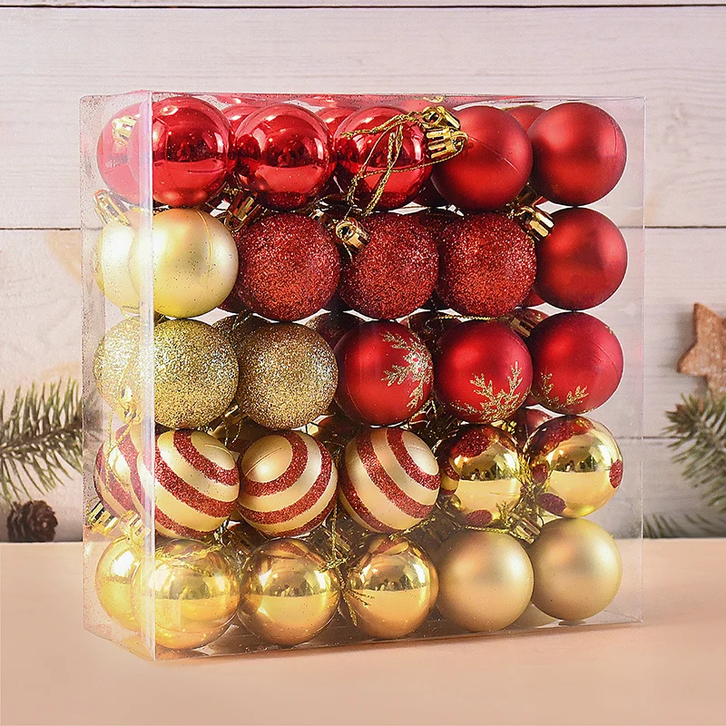 50Pcs 3.5CM Christmas Balls Ornaments Christmas Tree Hanging Ball Pendants Decoration For Home 2025 New Year Navidad Party Decor