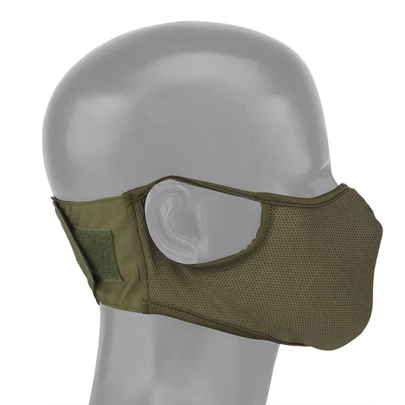 Atmungsaktive halbe Gesichts-Sturmhaube, elastisch, weiche Schutzausrüstung für Schießen, Jagd, Radfahren, Outdoor-Aktivitäten, Größe M L – Detail 6