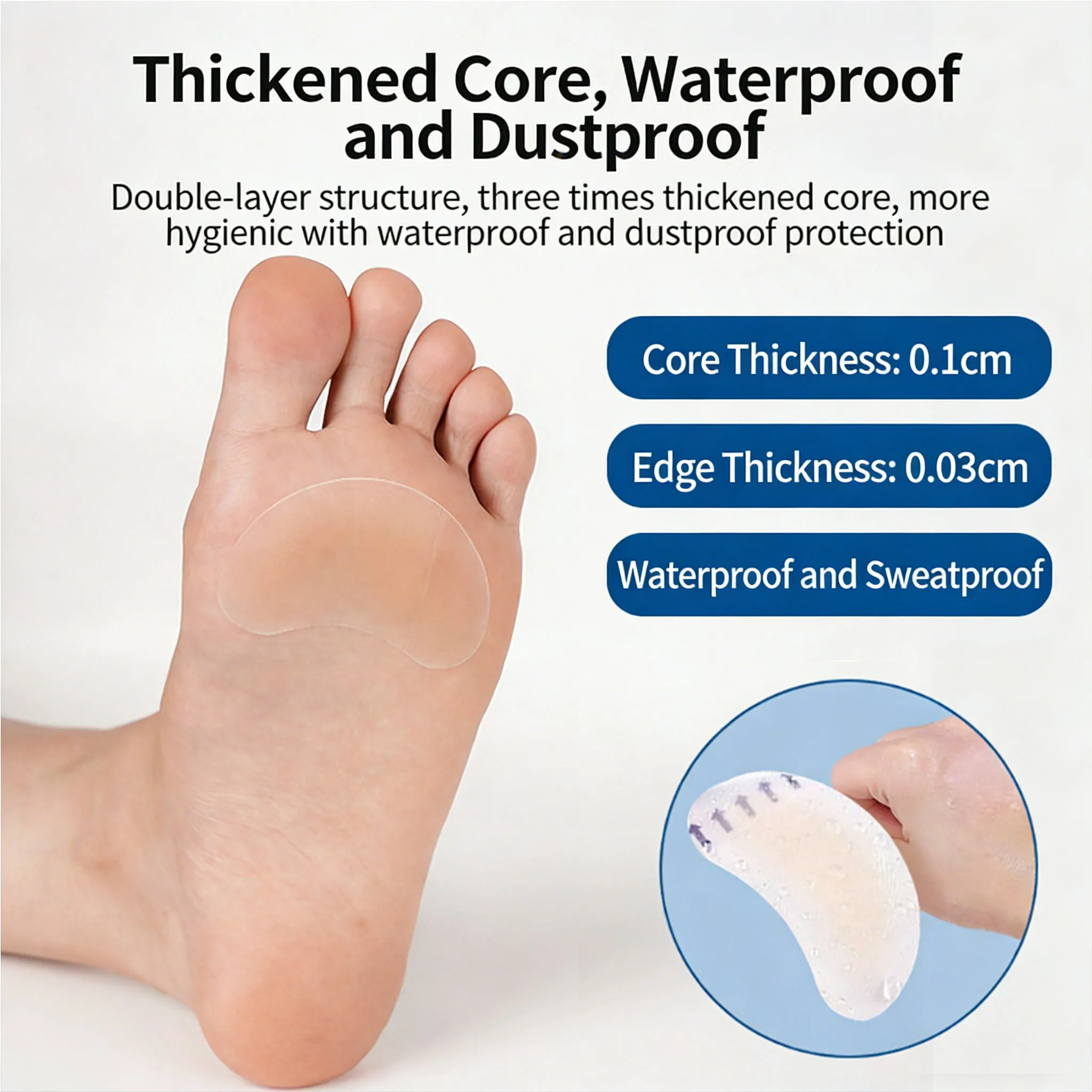 Hydrocolloid Invisible Heel Protectors, Blister Prevention Pads for High Heels, Waterproof Foot Care Patches (10/20/30 Pcs)