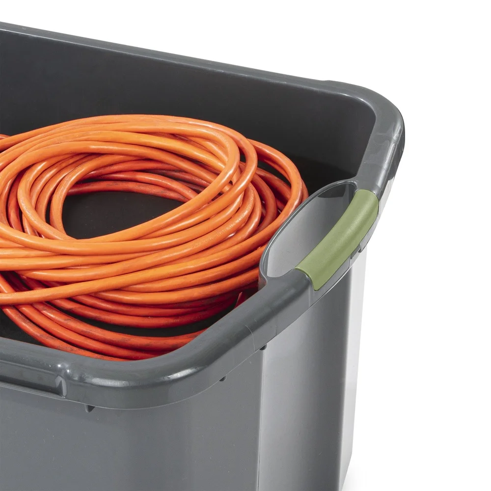 EZ Carry Plastic opbergbak met handgrepen met volledige handgrepen Gemakkelijke mobiliteit Ideale kledingopslag Thuiskantoor Organisatie Stapelbaar