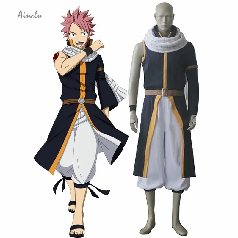 Ainclu Free Shipping Adults kids Fairy Tail Dragon Slayers Natsu Dragneel After Sevens Years Cosplay Costume For Halloween