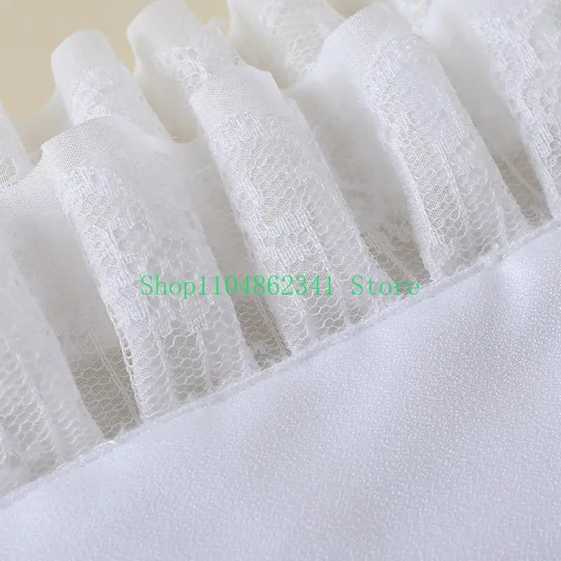 652F Women Sweet Fake Sleeves Double Layer Lace Flared Cuffs Wrist Warmers