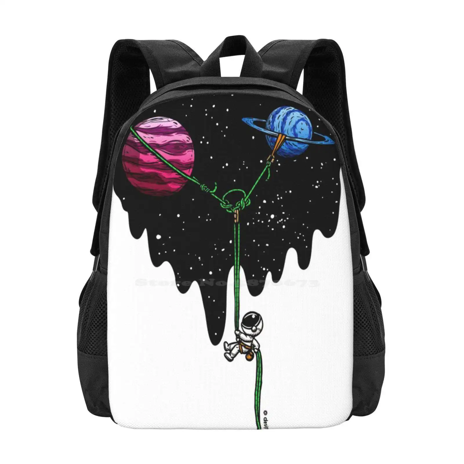 Repelente de la galaxia para ordenador portátil, diseño de patrón de escalada en roca, mochilas escolares de viaje, Bouldering Sports, Gri Belay, cuerda superior