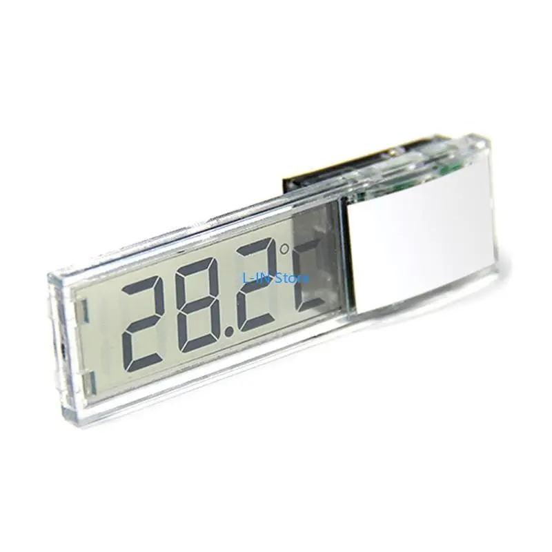 ميزان حرارة رقمي لحوض السمك، شاشة LCD مثبتة لمستشعر درجة حرارة الخزان، قراءة دقيقة لمرابيات الحيوانات ذات الحجم النحيف #4