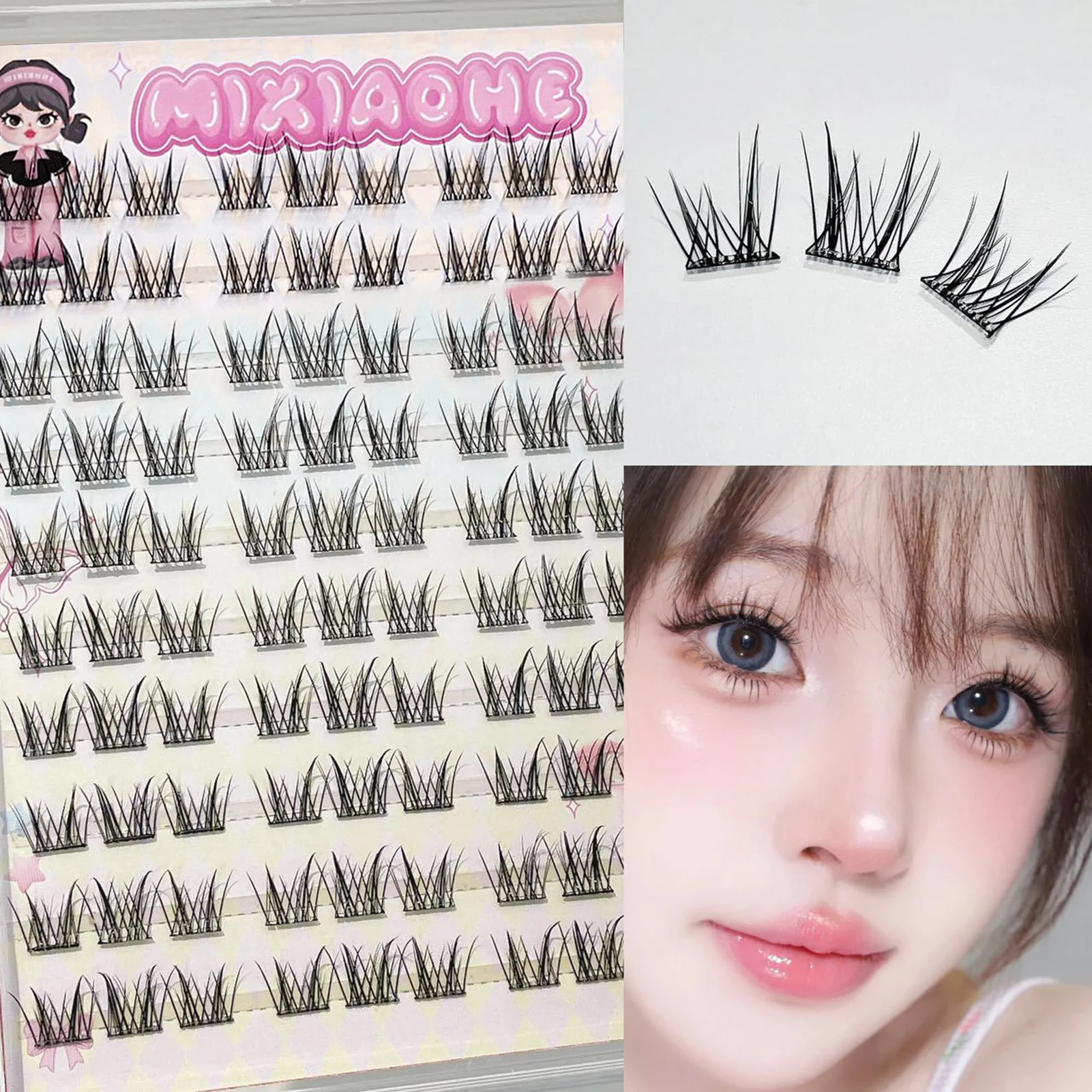 11-12mm sem necessidade de cola cílios postiços mangá cílios autoadesivos adequados para meninas estilos de mistura de maquiagem